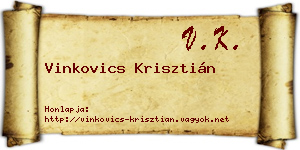 Vinkovics Krisztián névjegykártya