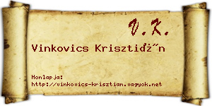 Vinkovics Krisztián névjegykártya